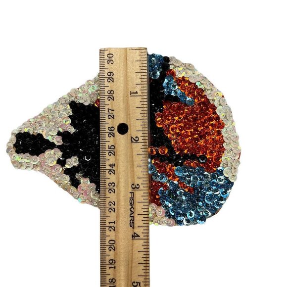 4 Vtg Homemade Halloween Frig Magnets Witches Pumpkins EUC Sequins Beads - Picture 9 of 14